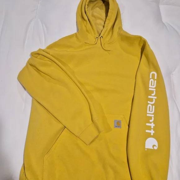 Carhartt Men's Bright Yellow Hoodie - Picture 2 of 3